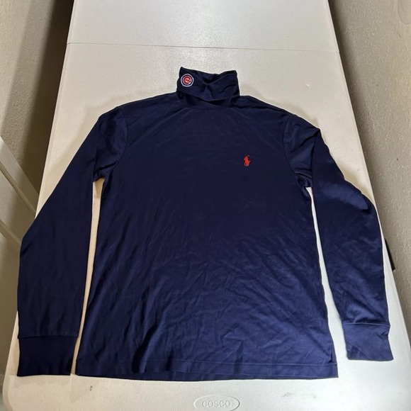polo ralph lauren Chicago Cubs Shirt Blue Turtleneck Embroidered MLB Baseball S - Picture 10 of 12
